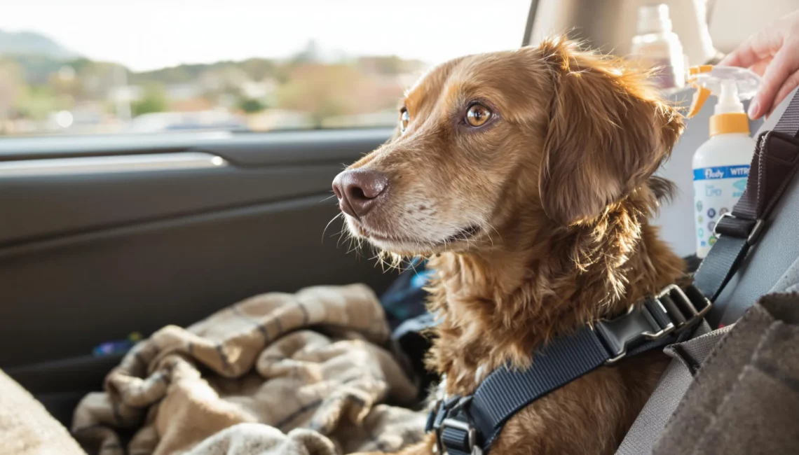 Un chien assis dans une voiture